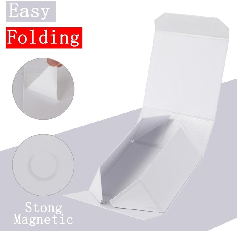 PACKGILO 6 Pcs Small White Gift Box 6x6x3 Inch Magnetic Gift Box Small Magnetic Box with Crinkle Paper White Small Gift Box with Shredded Paper Luxury Gift Boxes with Lids for Presents - Image 5